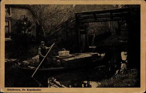 Ak Giethoorn Overijssel Niederlande, De Kruidenier