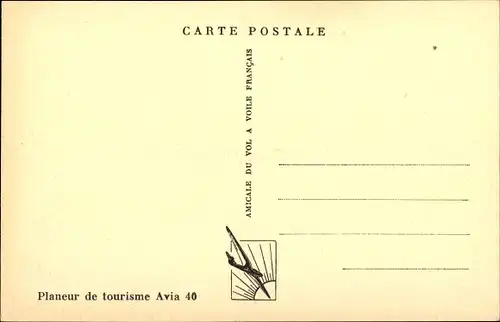 Ak Planeur de tourisme Avia 40, Segelflugzeug im Flug