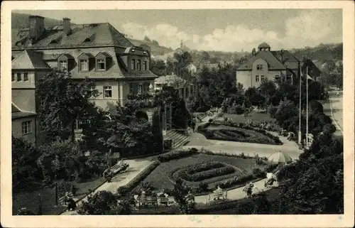 Ak Oberschlema Bad Schlema in Sachsen, Blick in den Kurpark