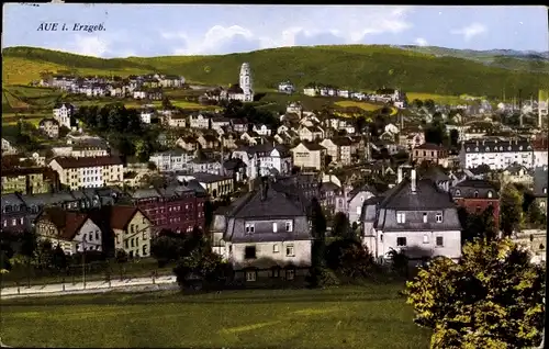 Ak Aue im Erzgebirge Sachsen, Gesamtansicht