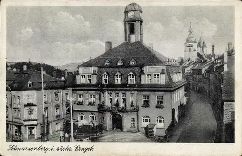 Ak Schwarzenberg im Erzgebirge Sachsen, Rathaus