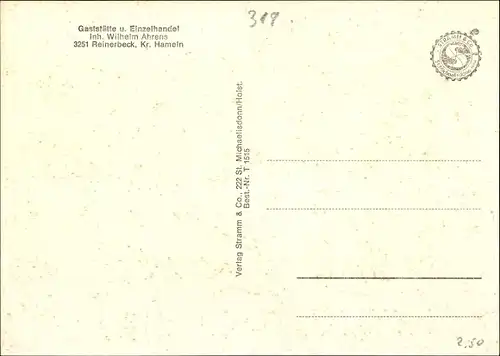 Ak Reinerbeck Hameln in Niedersachsen, Gasthof und Geschäft, Denkmal