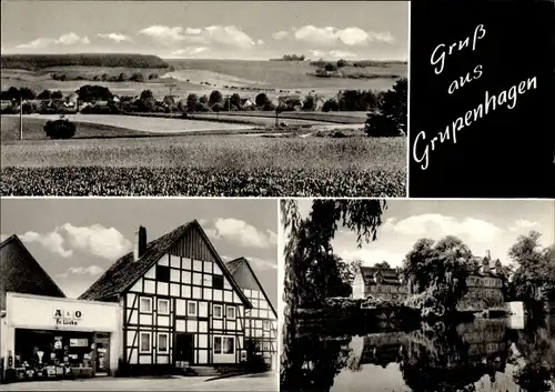 Ak Grupenhagen Aerzen Niedersachsen, Panorama, Geschäft Fr. Lücke, Seeblick