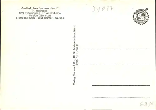 Ak Eyershausen Alfeld an der Leine, Gasthof Zum braunen Hirsch, Wald