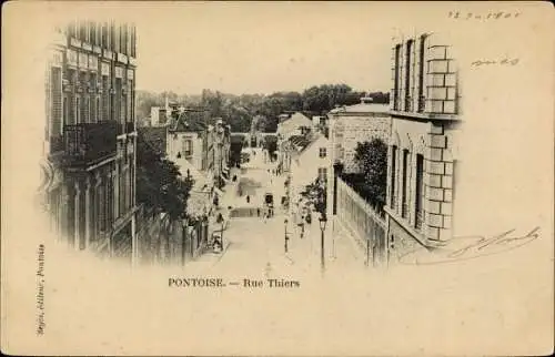 Ak Pontoise Val d'Oise, Rue Thiers