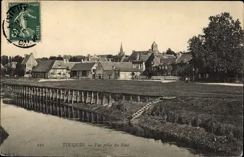 Ak Touques Calvados, Vue prise du Pont