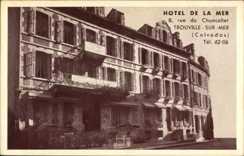 Ak Trouville sur Mer Calvados, Hotel de la Mer, 8, rue du Chancelier