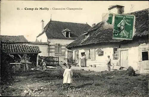 Ak Mailly le Camp Aube, Chaumiere Champenoise