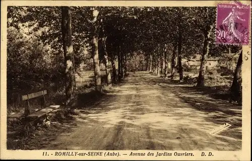 Ak Romilly sur Seine Aube, Avenue des Jardins Ouvriers