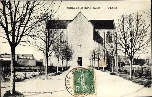 Ak Romilly sur Seine Aube, L'Eglise