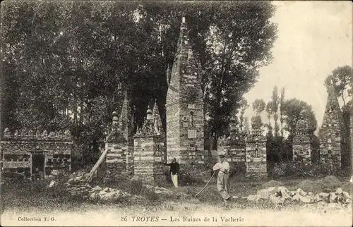 Ak Troyes Aube, Les Ruines de la Vacherie