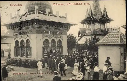 Ak Marseille Bouches du Rhône, Exposition Coloniale 1906, Pavillon de l'Amer Picon