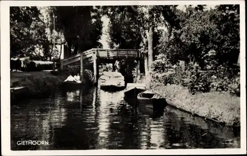 Ak Giethoorn Overijssel Niederlande, Flusspartie