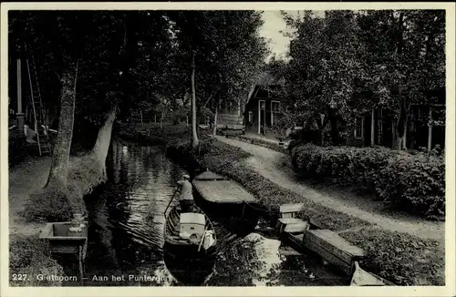 Ak Giethoorn Overijssel Niederlande, Aan het Punteren