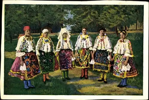 Ak Komitat Baranya Ungarn, Frauen in typischer Tracht