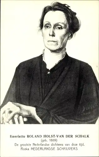 Künstler Ak Niederländische Dichterin Henriette Roland Holst van der Schalk, Portrait