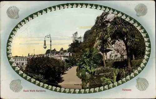 Passepartout Ak Torquay Devon, Rock Walk Gardens