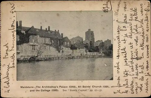 Ak Maidstone South East England, Archbishops Palace, All Saints Church, College