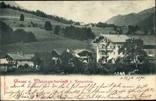 Ak Meiergschwendt Maiergschwendt Ruhpolding in Oberbayern, Teilansicht vom Ort