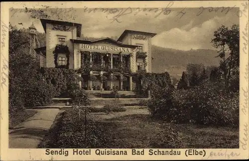 Ak Bad Schandau Sächsische Schweiz, Sendig Hotel Quisisana