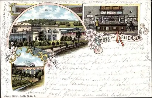 Litho Kreiensen Einbeck, Bahnhof, Innenansicht, Viadukt