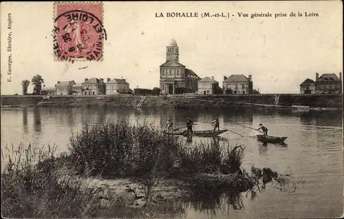 Ak La Bohalle Maine-et-Loire, Vue générale prise de la Loire