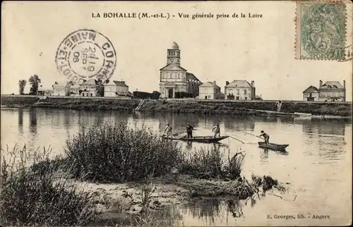 Ak La Bohalle Maine-et-Loire, L'Eglise, Vue générale prise de la Loire