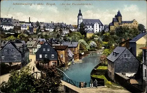 Ak Schwarzenberg im Erzgebirge Sachsen, An der Vorstadtbrücke