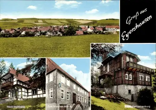 Ak Eyershausen Alfeld an der Leine, Gasthof Zum braunen Hirsch, Haus Ingeborg, Marlisenkenburg, Ort