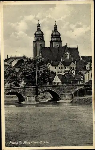 Ak Plauen im Vogtland, König Albert Brücke