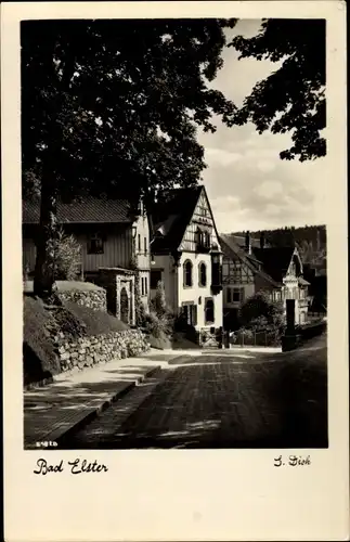 Ak Bad Elster im Vogtland, Ortspartie, Fotograf G. Dick