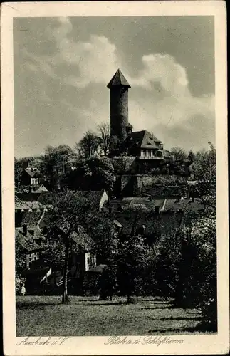 Ak Auerbach im Vogtland, Blick auf den Schlossturm