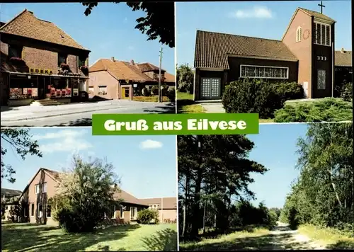 Ak Eilvese Neustadt am Rübenberge, Kirche, Edeka, Waldpartie