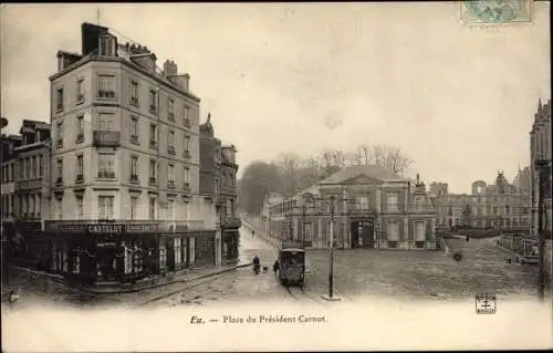 Ak Eu Seine Maritime, Place du President Carnot