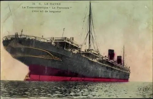 Ak Le Havre Seine Maritime, Transatlantique la Provence, French Line