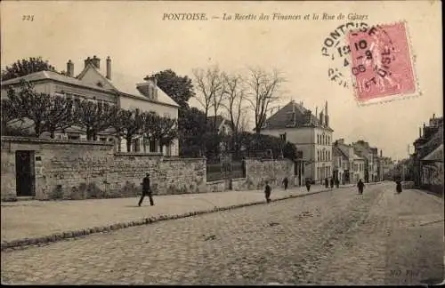 Ak Pontoise Val d'Oise, La Recette des Finances et la Rue de Gisors