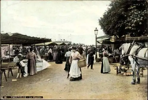 Ak Trouville Calvados, Le Marche