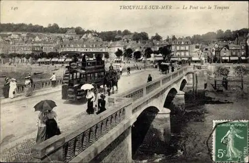 Ak Trouville sur Mer Calvados, Le Pont sur la Touques