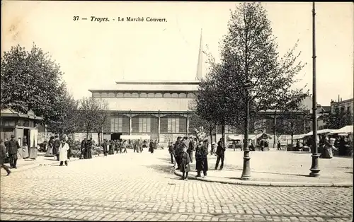 Ak Troyes Aube, Le Marche Couvert