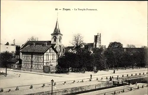 Ak Troyes Aube, Le Temple Protestant