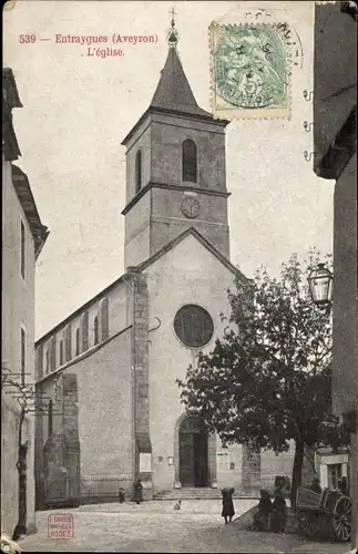 Ak Entraygues sur Truyère Aveyron, L'Église