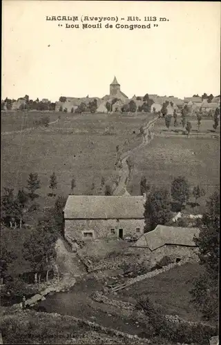 Ak Lacalm Aveyron, Vue Générale, Lou Moulin de Congrond