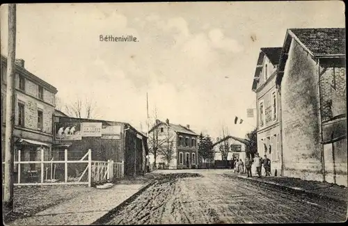 Ak Betheniville Marne, Straßenpartie