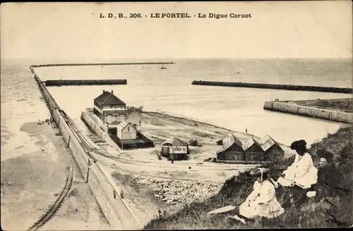 Ak Le Portel Pas de Calais, La Digue Carnot