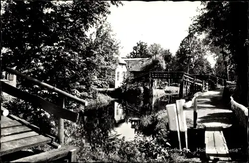 Ak Giethoorn Overijssel Niederlande, Flusspartie, Hollands Venetie