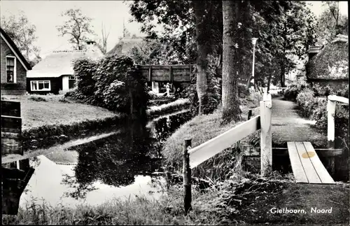 Ak Giethoorn Overijssel Niederlande, Noord, Flusspartie