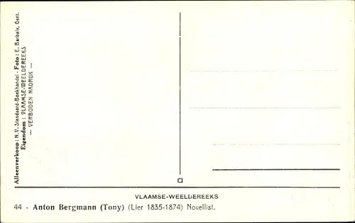 Ak Belgischer Dichter Anton Bergmann, Portrait