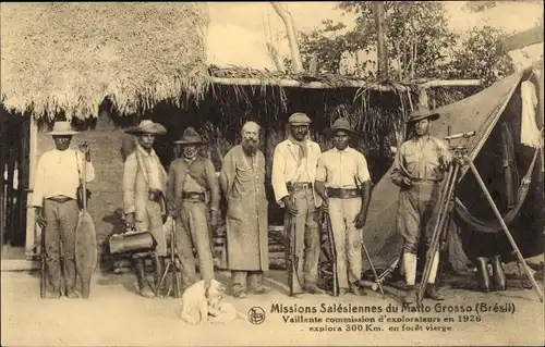 Ak Matto Grosso Brasilien, Missions Salesiennes, Missionare