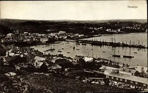Ak Newlyn Cornwall, Blick auf den Ort