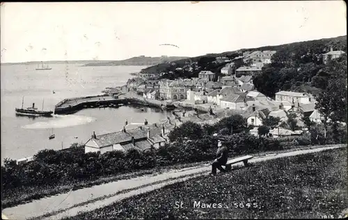 Ak Saint Mawes Cornwall, Totalansicht der Ortschaft